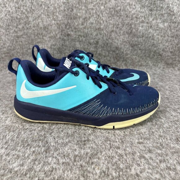 ✅Womens 7.5 Youth 6Y Nike Team Hustle D7 Sneakers Blue Athletic Rubber Sole Shoe - Picture 1 of 13